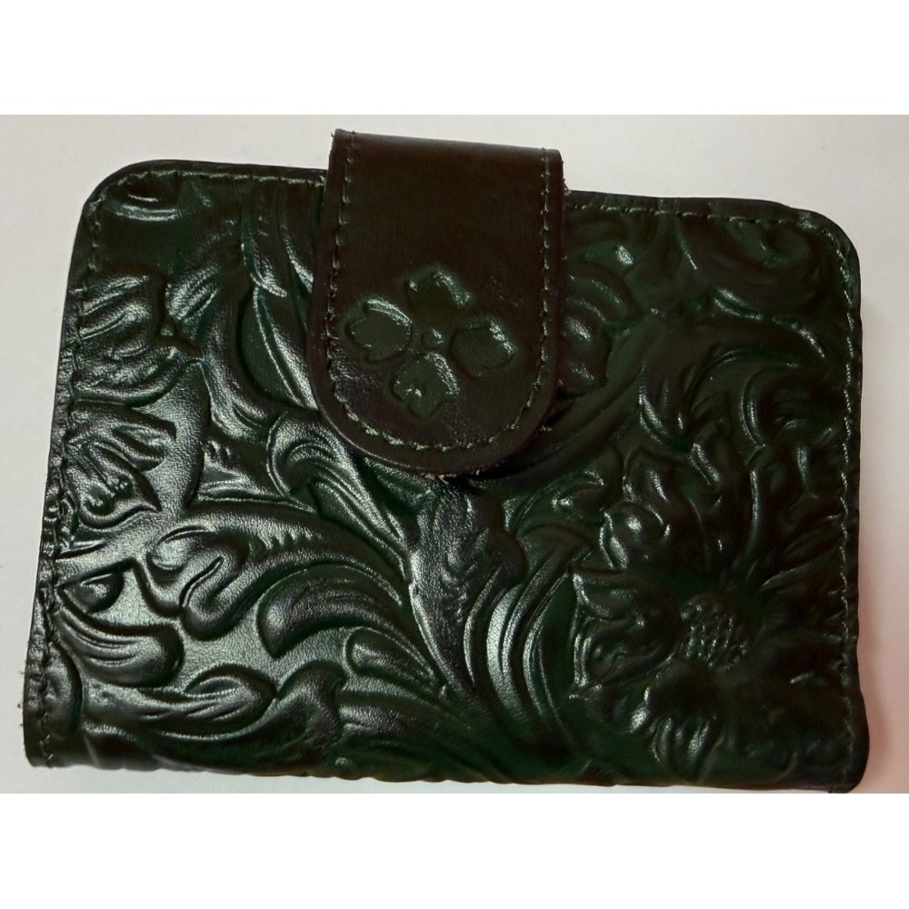 NEW! PATRICIA NASH Iberia Tooled DARK GREEN  Leather Wallet NWOT! RFID